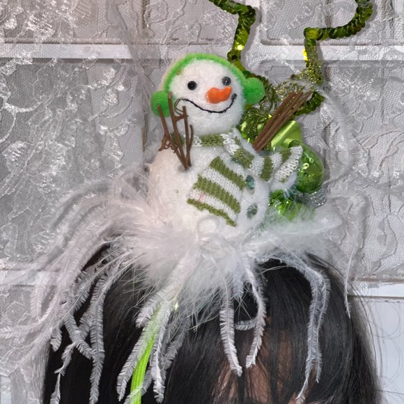 Christmas Neon Green Snowman Headband - Christmas Top hat| Tacky Christmas Party main image 11